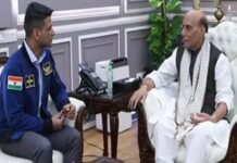 Group Captain Shubhanshu Shukla meets Defence Minister Rajnath Singh